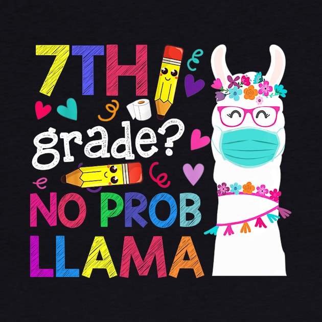 Quarantine Llama 7th Grade 2020 School Social Distance Shirt Funny Back To School Gifts by Alana Clothing